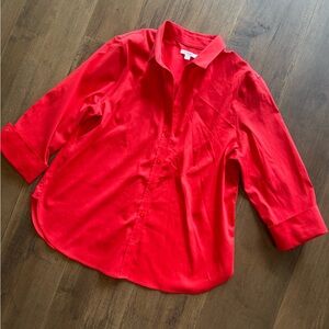Chicos Bright Red no iron button-down